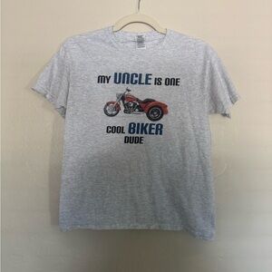 Gildan Light Gray Biker Graphic Tee